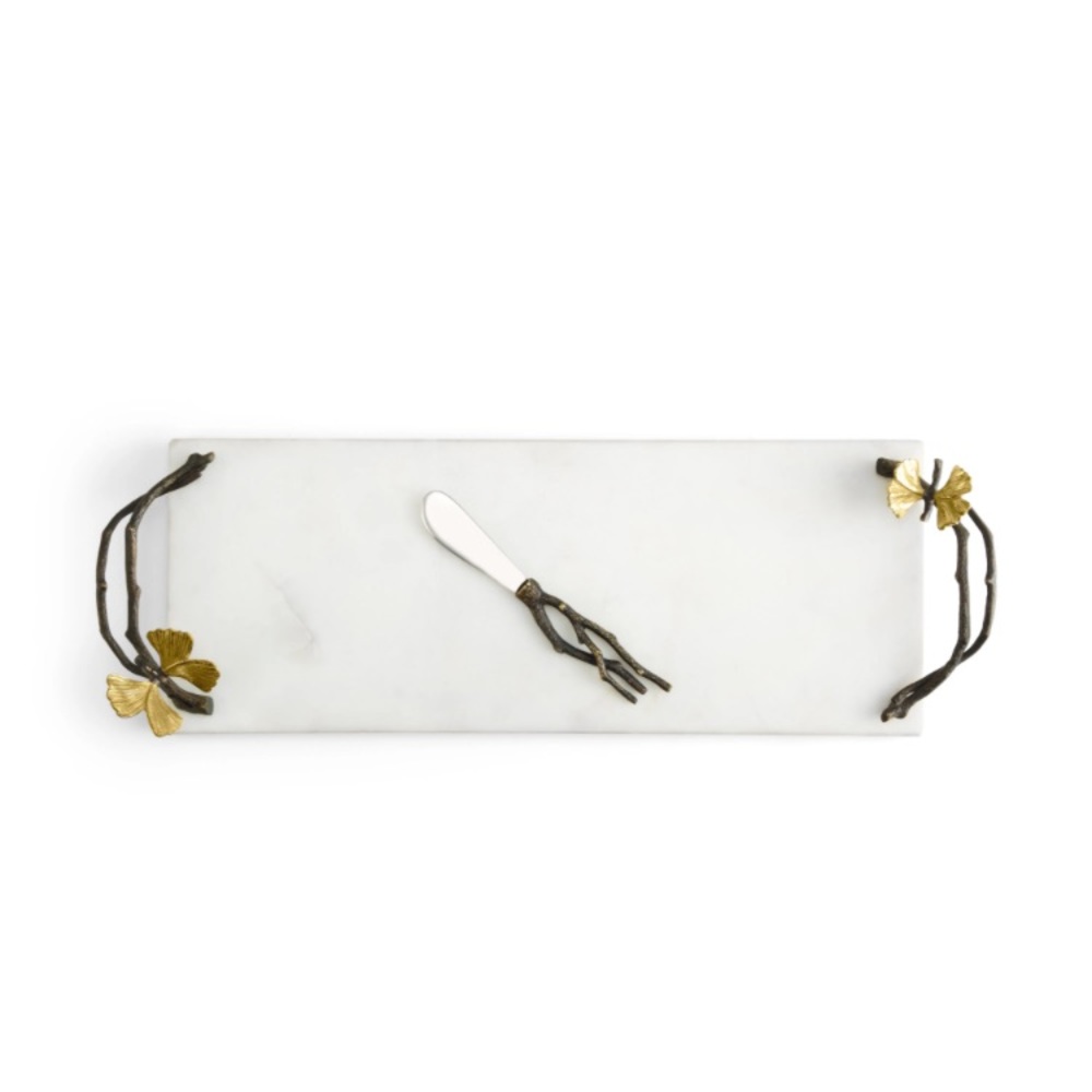 Michael Aram butterfly ginkgo small cheeseboard with knife